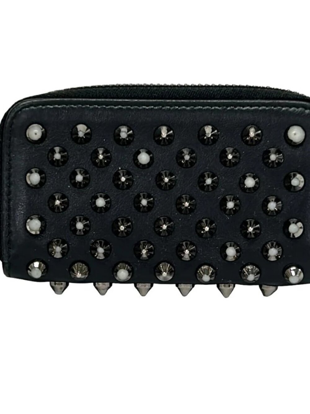CHRISTIAN LOUBOUTIN Black Leather Key Case